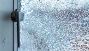 Broken glass window